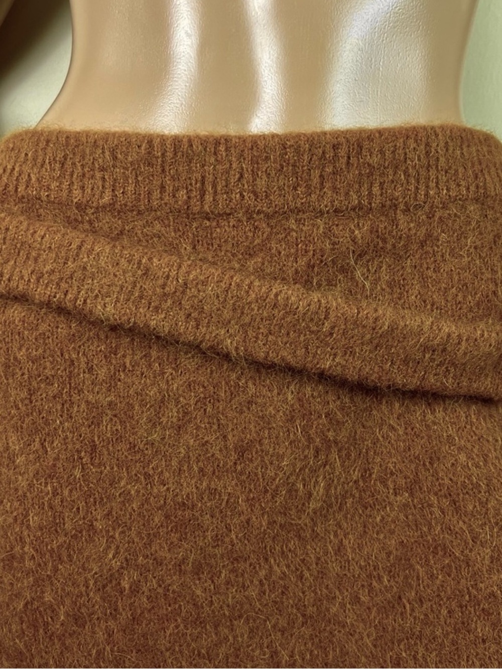 HELMUT LANG REVOLVE BROWN KNIT MINI SKIRT - Picture 3 of 8
